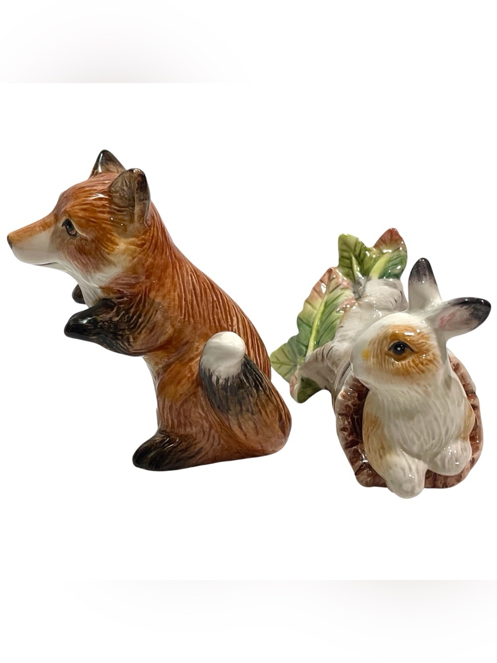 Vintage 1980s Fitz and Floyd Fox and Rabbit High Sierra Salt and Pepper Shakers - Picture 4 of 11